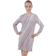 Marble Texture Marble Painting Long Sleeve Hoodie Dress