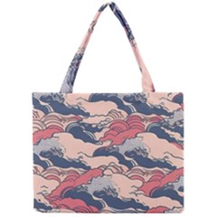 Waves Ocean Sea Water Pattern Rough Seas Digital Art Nature Nautical Mini Tote Bag