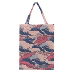 Waves Ocean Sea Water Pattern Rough Seas Digital Art Nature Nautical Classic Tote Bag