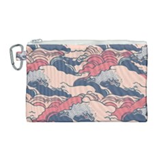 Waves Ocean Sea Water Pattern Rough Seas Digital Art Nature Nautical Canvas Cosmetic Bag (large)