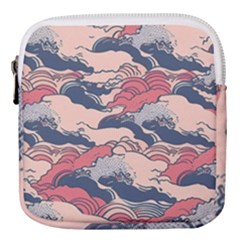 Waves Ocean Sea Water Pattern Rough Seas Digital Art Nature Nautical Mini Square Pouch