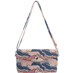 Waves Ocean Sea Water Pattern Rough Seas Digital Art Nature Nautical Removable Strap Clutch Bag