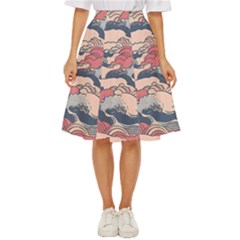 Waves Ocean Sea Water Pattern Rough Seas Digital Art Nature Nautical Classic Short Skirt