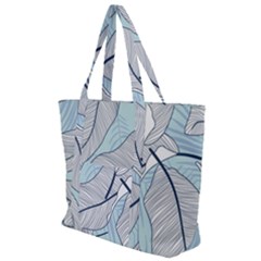 Tropical Flower Seamless Pattern Zip Up Canvas Bag