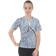 Tropical Flower Seamless Pattern Women s Sport Raglan T-shirt