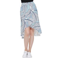 Tropical Flower Seamless Pattern Frill Hi Low Chiffon Skirt