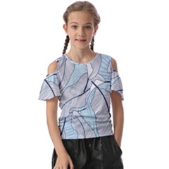 Tropical Flower Seamless Pattern Kids  Butterfly Cutout T-shirt