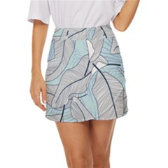 Tropical Flower Seamless Pattern Mini Front Wrap Skirt