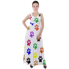 Pawprints Paw Prints Paw Animal Empire Waist Velour Maxi Dress