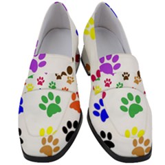 Pawprints Paw Prints Paw Animal Women s Chunky Heel Loafers