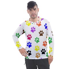 Pawprints Paw Prints Paw Animal Men s Pique Long Sleeve T-shirt