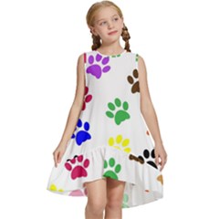 Pawprints Paw Prints Paw Animal Kids  Frill Swing Dress