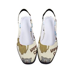 Happy Cats Pattern Background Women s Classic Slingback Heels