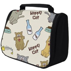 Happy Cats Pattern Background Full Print Travel Pouch (big)