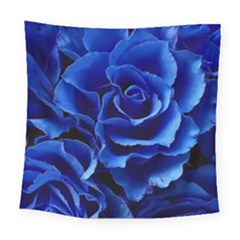 Blue Roses Flowers Plant Romance Blossom Bloom Nature Flora Petals Square Tapestry (large) by Proyonanggan
