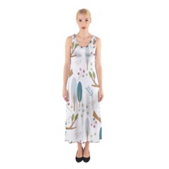 Pattern Sloth Woodland Sleeveless Maxi Dress