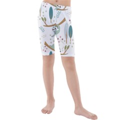 Pattern Sloth Woodland Kids  Mid Length Swim Shorts