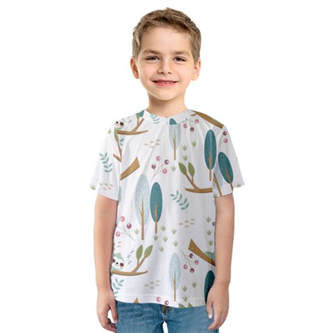 Pattern Sloth Woodland Kids  Sport Mesh T-shirt by Hannah976