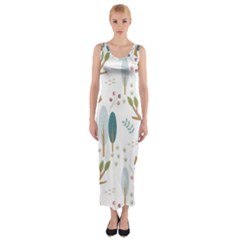 Pattern Sloth Woodland Fitted Maxi Dress