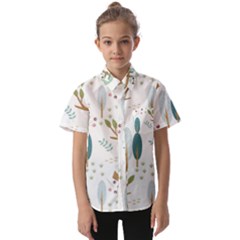 Pattern Sloth Woodland Kids  Short Sleeve Shirt