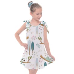 Pattern Sloth Woodland Kids  Tie Up Tunic Dress by Hannah976