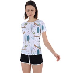 Pattern Sloth Woodland Back Circle Cutout Sports T-shirt