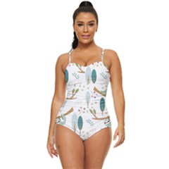 Pattern Sloth Woodland Retro Full Coverage Swimsuit