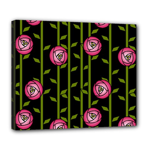 Abstract Rose Garden Deluxe Canvas 24  X 20  (stretched)