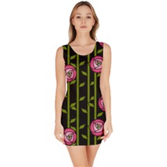 Abstract Rose Garden Bodycon Dress