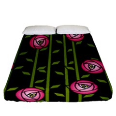 Abstract Rose Garden Fitted Sheet (queen Size)