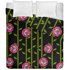 Abstract Rose Garden Duvet Cover Double Side (california King Size)