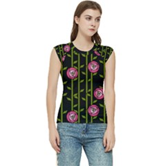 Abstract Rose Garden Women s Raglan Cap Sleeve T-shirt