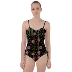 Abstract Rose Garden Sweetheart Tankini Set