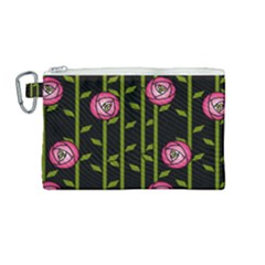 Abstract Rose Garden Canvas Cosmetic Bag (medium)