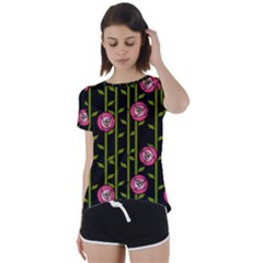 Abstract Rose Garden Short Sleeve Open Back T-shirt