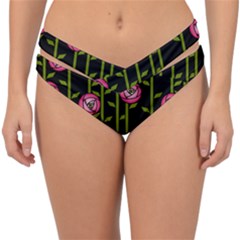 Abstract Rose Garden Double Strap Halter Bikini Bottoms