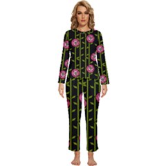 Abstract Rose Garden Womens  Long Sleeve Lightweight Pajamas Set