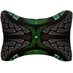 Fractal Green Black 3d Art Floral Pattern Seat Head Rest Cushion