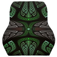 Fractal Green Black 3d Art Floral Pattern Car Seat Back Cushion 
