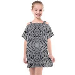 Black And White Pattern 1 Kids  One Piece Chiffon Dress