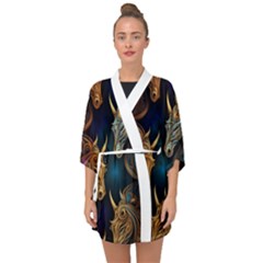 Pattern 5 Half Sleeve Chiffon Kimono