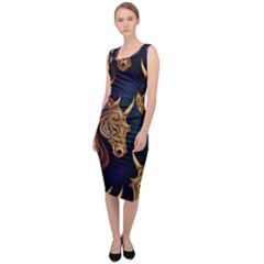 Pattern With Horses Sleeveless Pencil Dress