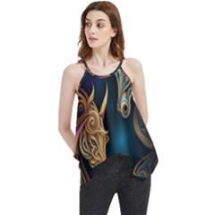 Pattern With Horses Flowy Camisole Tank Top