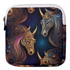 Pattern With Horses Mini Square Pouch