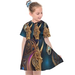 Pattern With Horses Kids  Sailor Dress