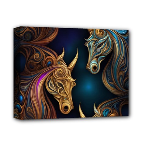 Pattern With Horses Deluxe Canvas 14  X 11  (stretched) by 2607694a