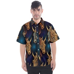 Pattern With Horses Men s Short Sleeve Shirt