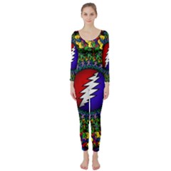 Grateful Dead Bear Pattern Long Sleeve Catsuit