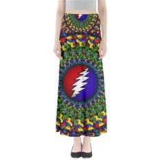 Grateful Dead Bear Pattern Full Length Maxi Skirt