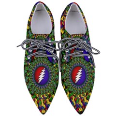 Grateful Dead Bear Pattern Pointed Oxford Shoes